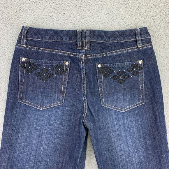 White House‎ Black Market Jeans Womens 8 (31x22) Blue Stretch Straight Cropped - Picture 3 of 11